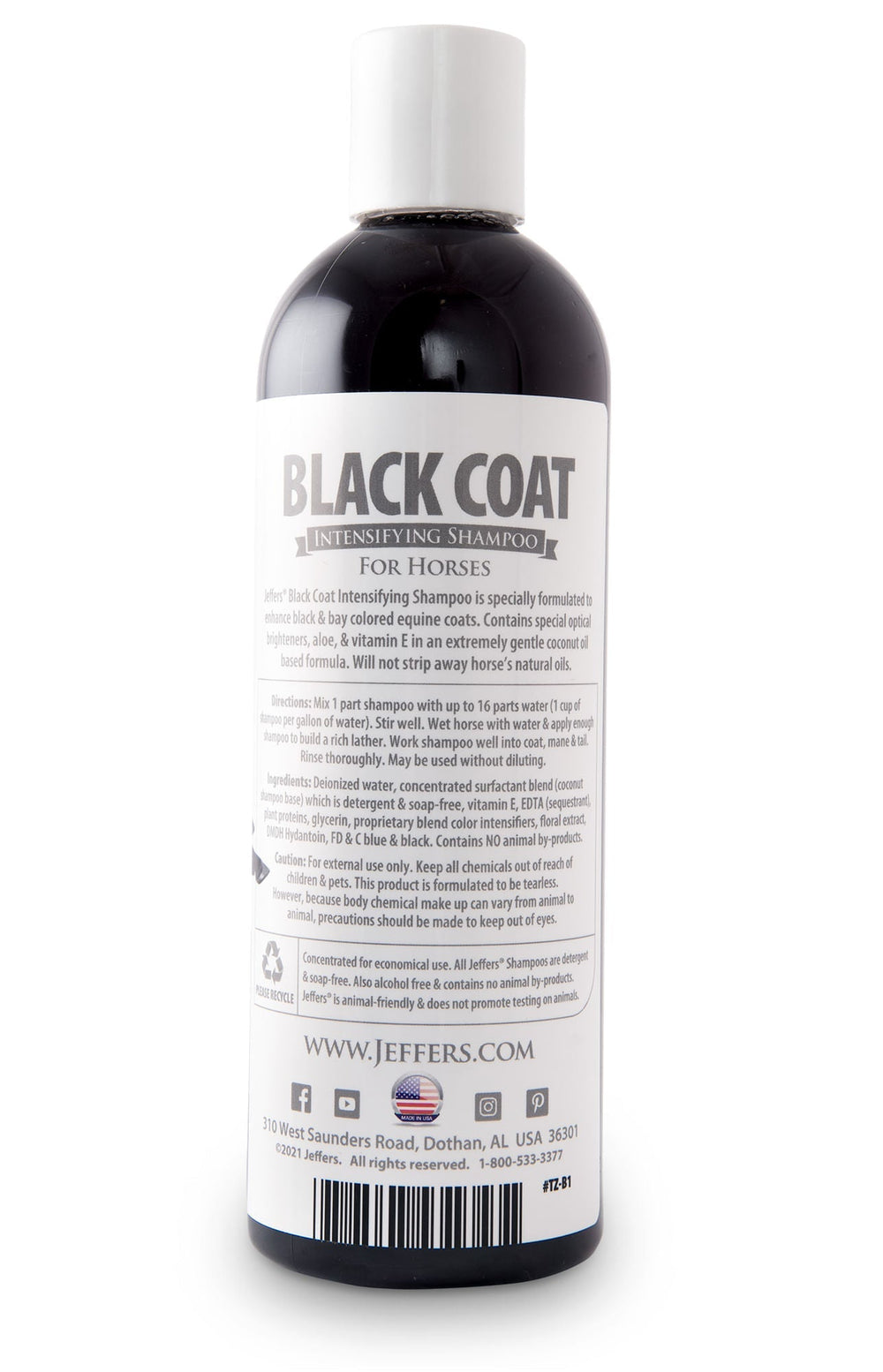 Equine Black Coat Intensifying Horse Shampoo for Black & Bay Coats