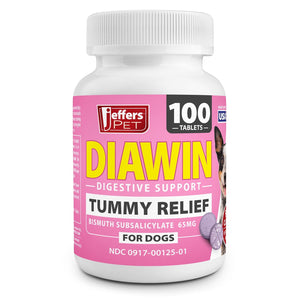 Jeffers Diawin Digestive Support for Dogs – Bismuth Tummy Relief for Diarrhea