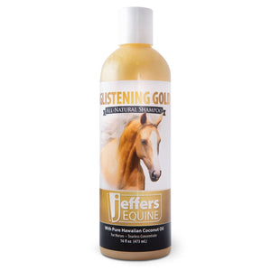 Equine Glistening Gold All-Natural Tearless Horse Shampoo with Pure Hawaiian Coconut Oil