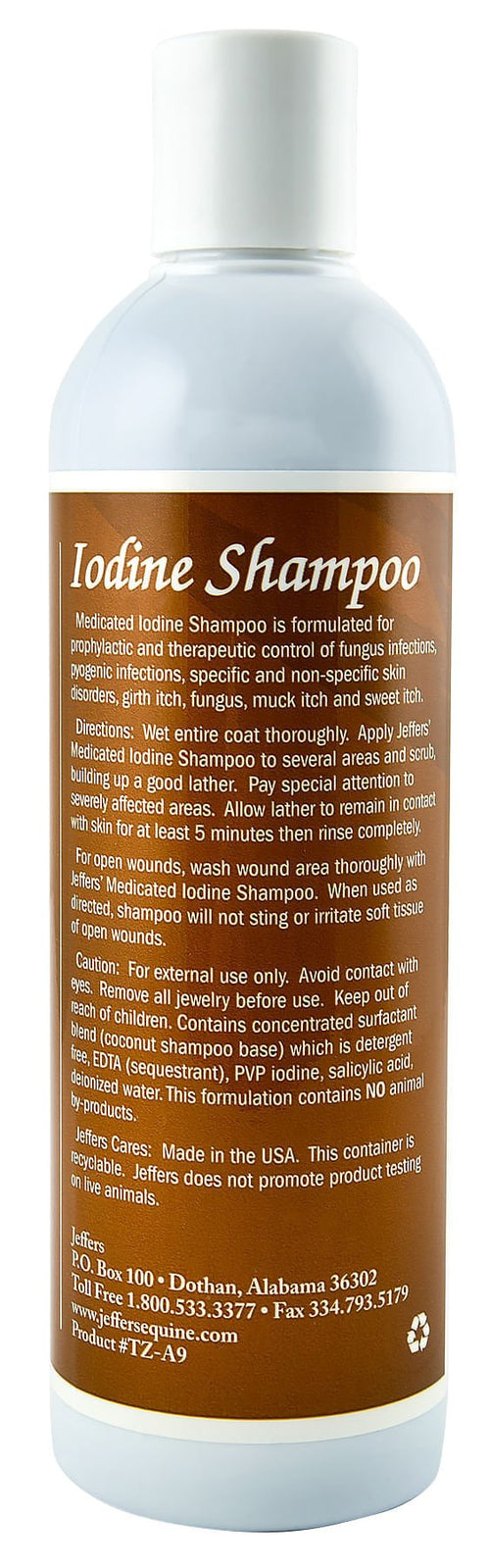 Equine Medicated Iodine Antibacterial and Antifungal Horse Shampoo