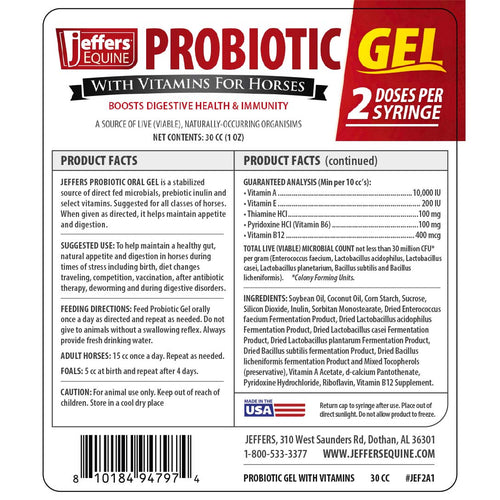 Probiotic Gel for Horses, 2 Dose Syringe