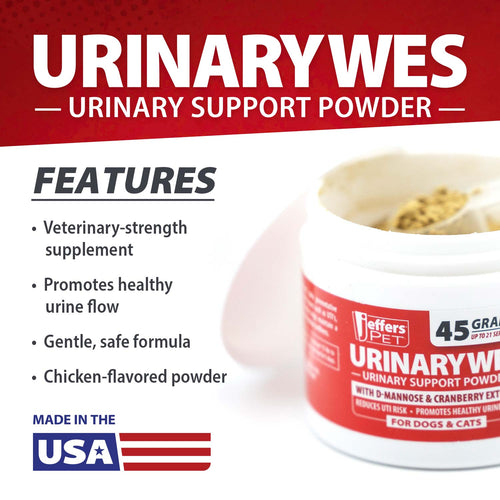 UrinaryWes Urinary Support Powder with D-Mannose for Dogs & Cats