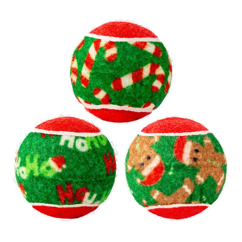 KONG Holiday SqueakAir® Balls, 6 Pack – Festive Dog Tennis Balls for Fetch & Interactive Play, Gentle on Teeth