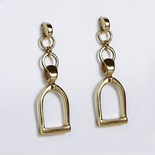 Langley - Equestrian Riding Stirrup Necklace in Gold
