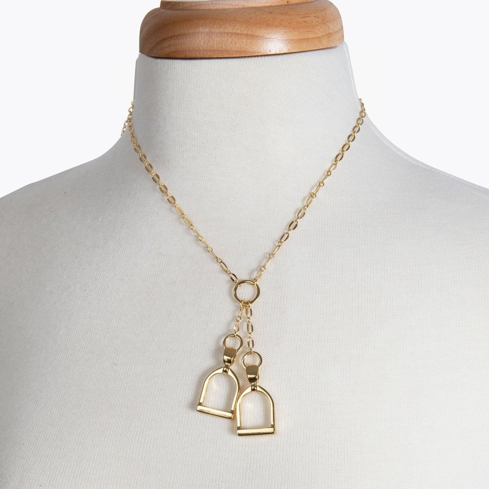 Langley - Equestrian Riding Stirrup Earring in Gold