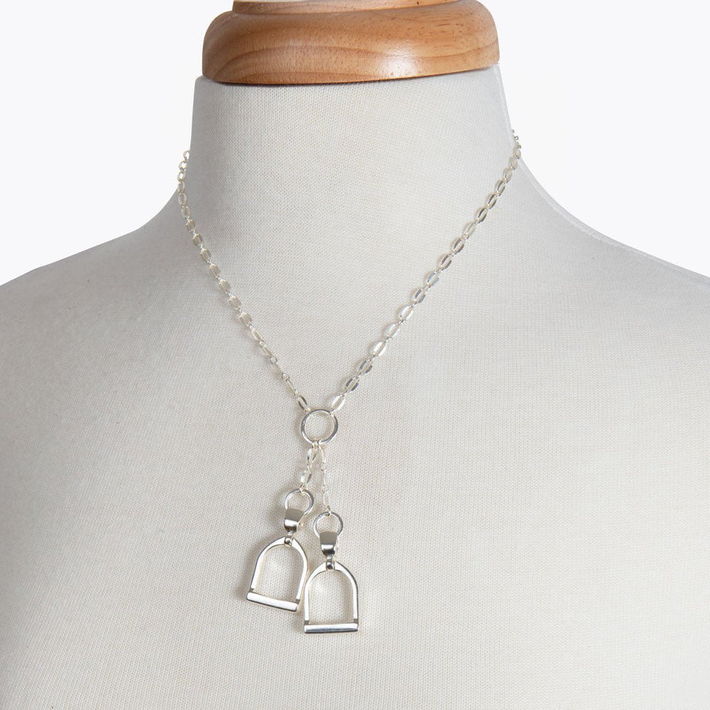 Langley - Equestrian Riding Stirrup Earring in Silver