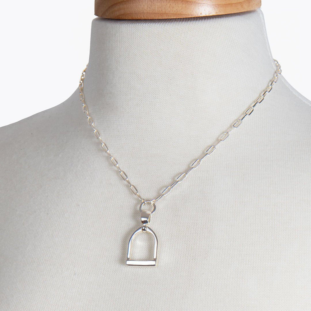 Langley - Equestrian Riding Stirrup Earring in Silver