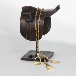 Langley - Equestrian Riding Stirrup Necklace in Gold