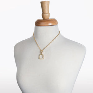 Langley - Equestrian Riding Stirrup Necklace in Gold
