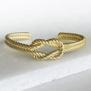 Lariat "Love Me Knot" - Twisted Rope Bracelet in Gold