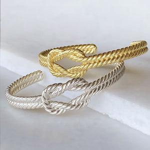 Lariat "Love Me Knot" - Twisted Rope Bracelet in Silver