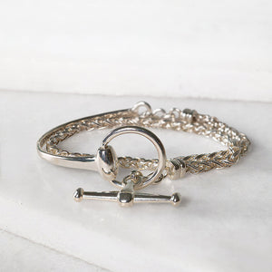 Odeza - Wrap Around Horse Bit Bracelet in Silver