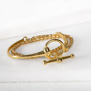 Odeza - Wrap Around Horse Bit Bracelet in Gold