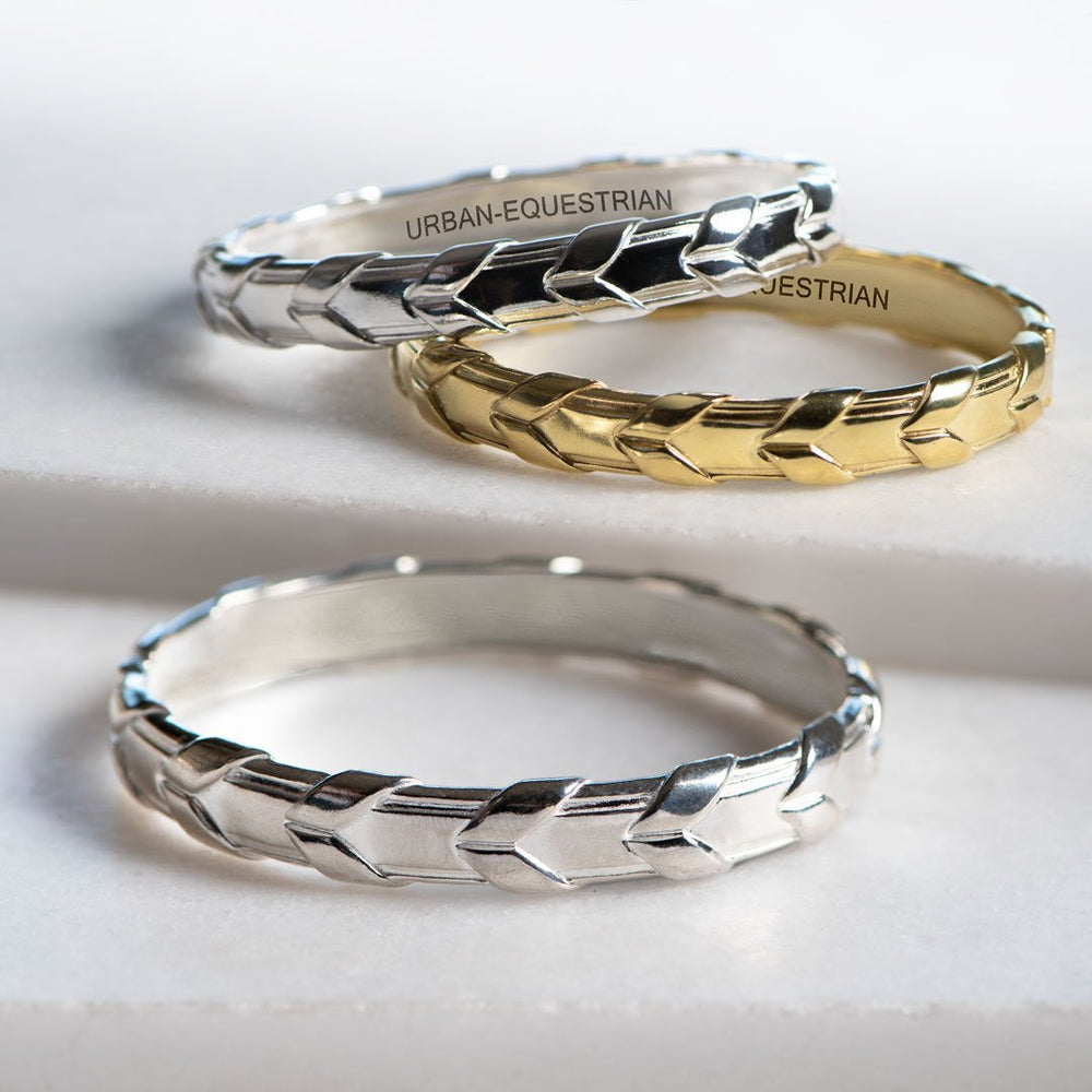 Lexington - Equestrian Laced Rein Wrist Bracelet in Gold or Silver
