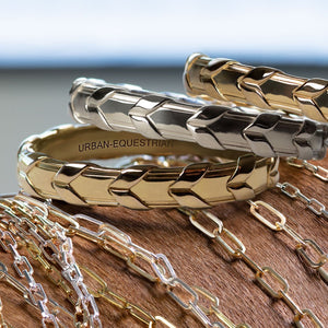 Lexington - Equestrian Laced Rein Wrist Bracelet in Gold or Silver