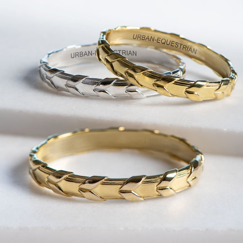 Lexington - Equestrian Laced Rein Wrist Bracelet in Gold or Silver