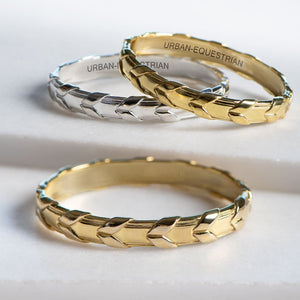 Lexington - Equestrian Laced Rein Wrist Bracelet in Gold or Silver