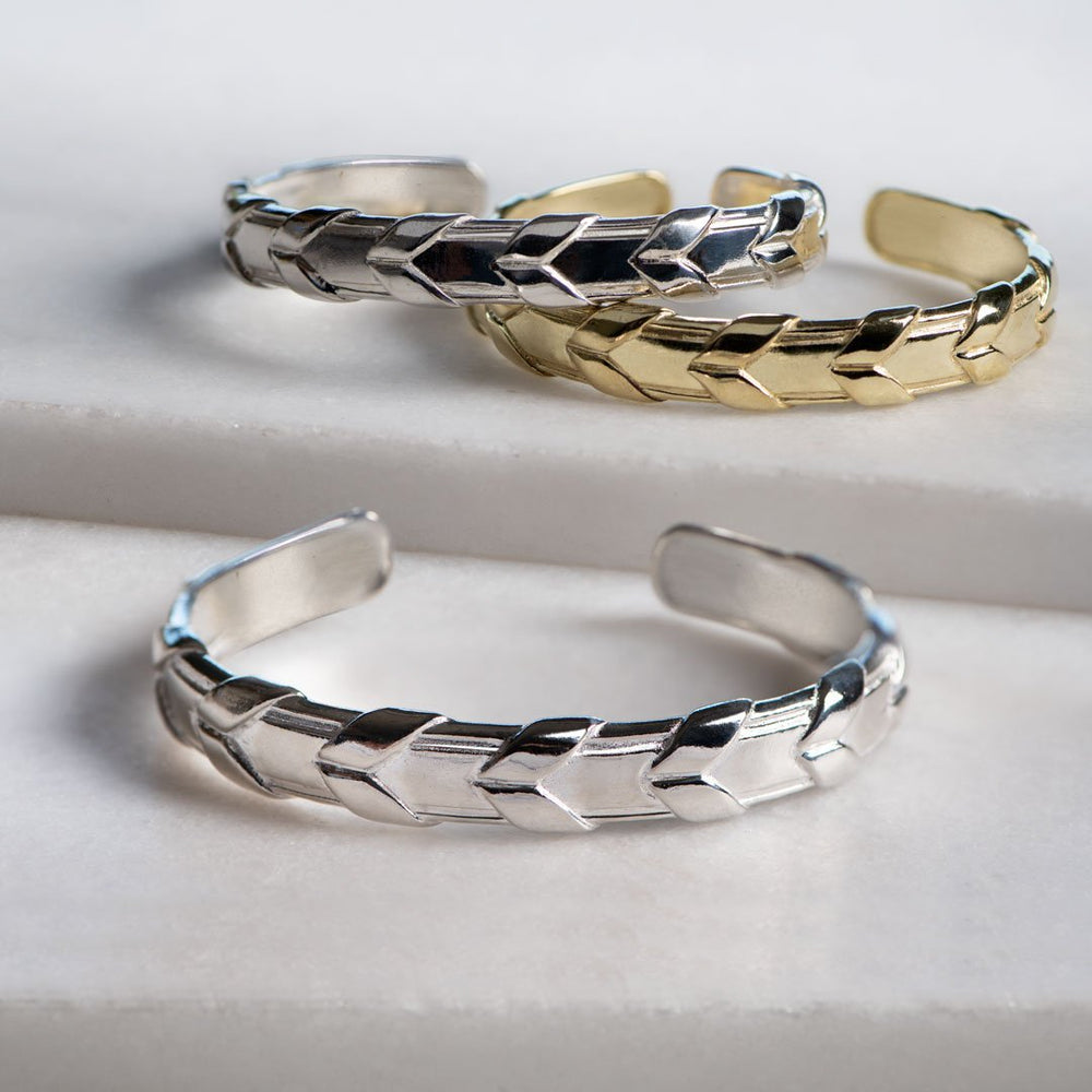 Lexington - Equestrian Laced Rein Wrist Cuff in Gold or Silver