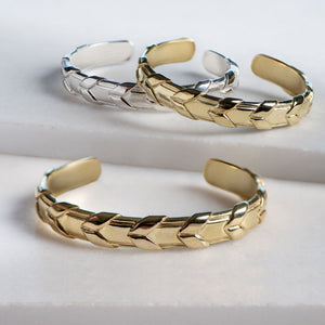 Lexington - Equestrian Laced Rein Wrist Cuff in Gold or Silver