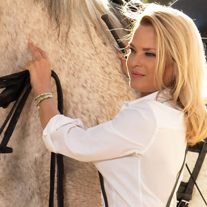 Lexington - Equestrian Laced Rein Wrist Cuff in Gold or Silver