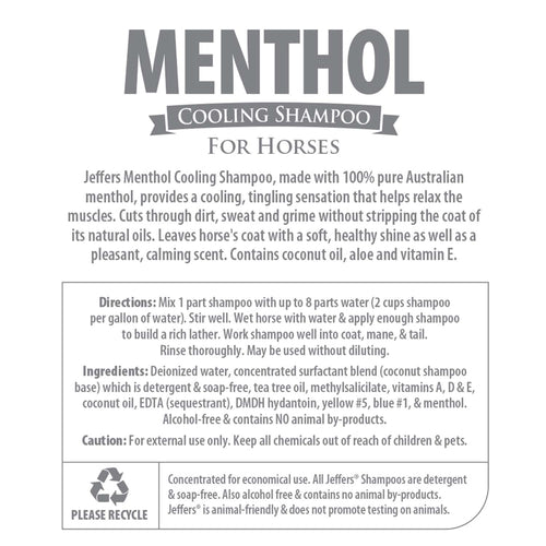 Equine Menthol Cooling Shampoo for Horses