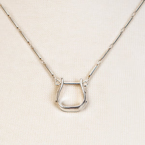 Mesa - Western Horse Stirrup Necklace in Silver