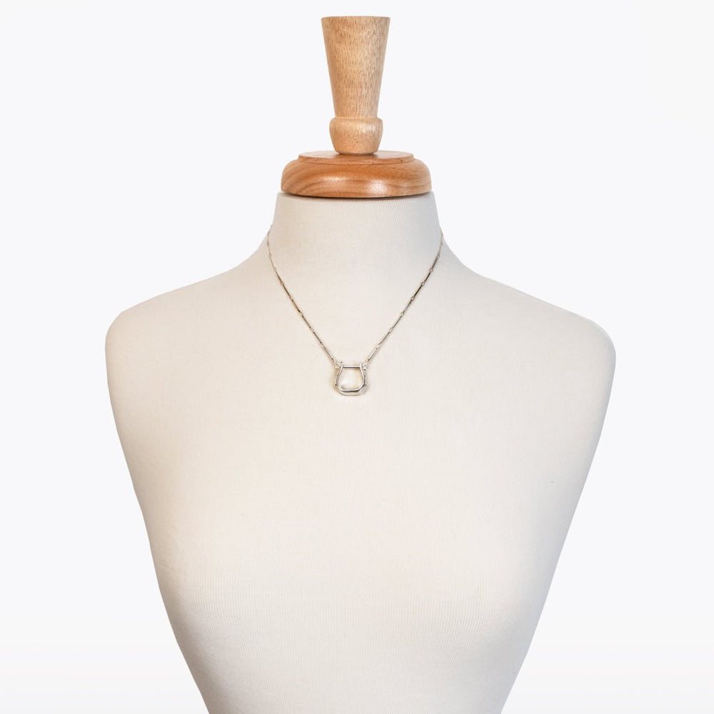 Mesa - Western Horse Stirrup Necklace in Silver