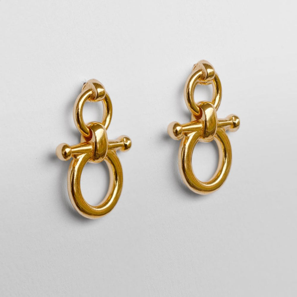 Ocala - Single Horse Bit Equestrian Earring in Gold