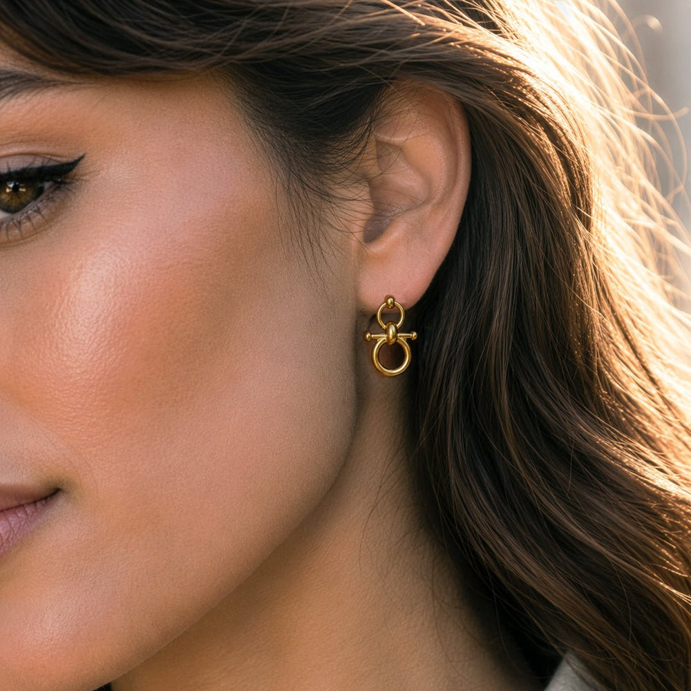 Ocala - Single Horse Bit Equestrian Earring in Gold