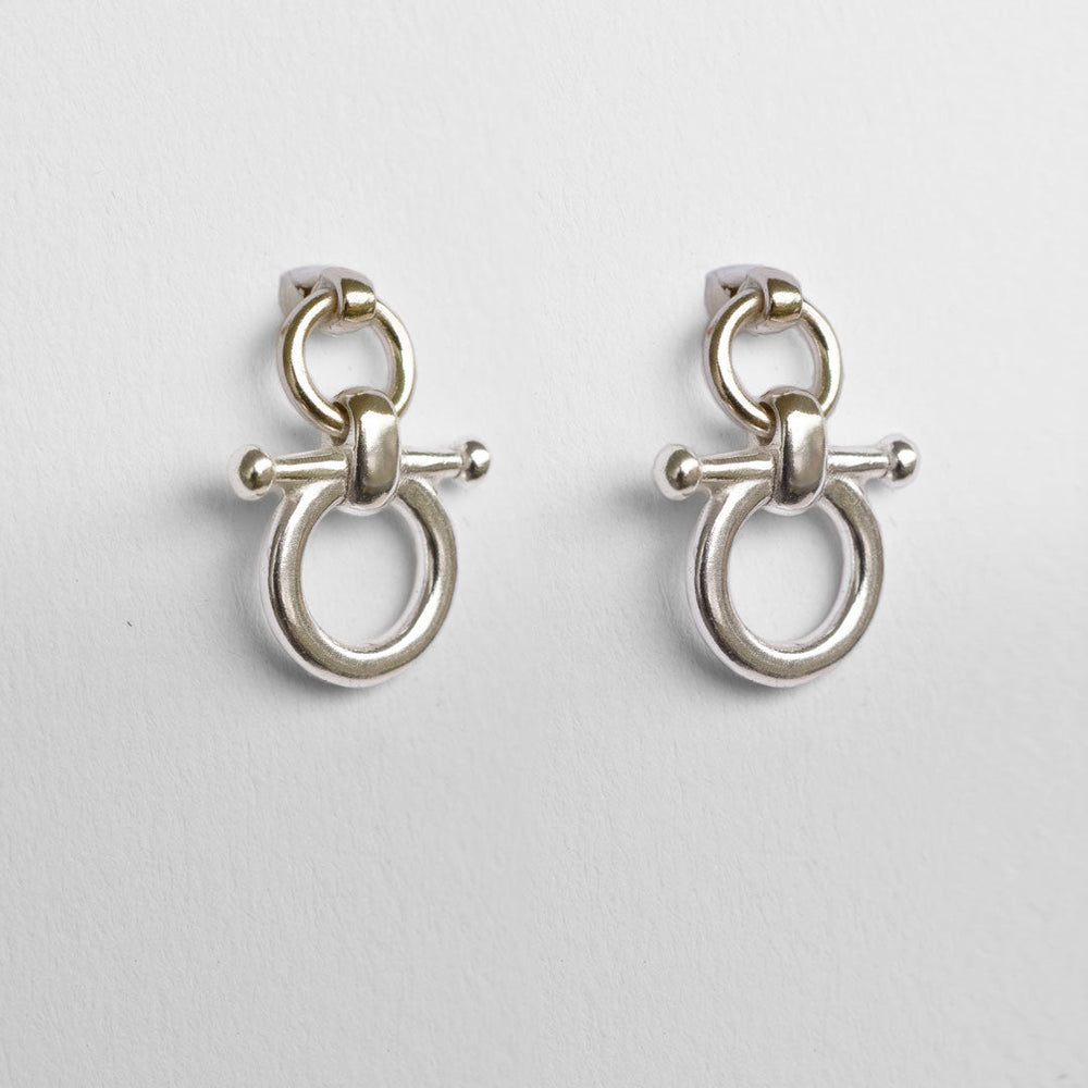 Ocala - Single Horse Bit Equestrian Earring in Silver