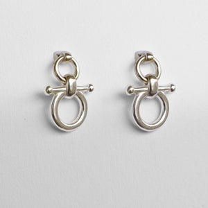 Ocala - Single Horse Bit Equestrian Earring in Silver