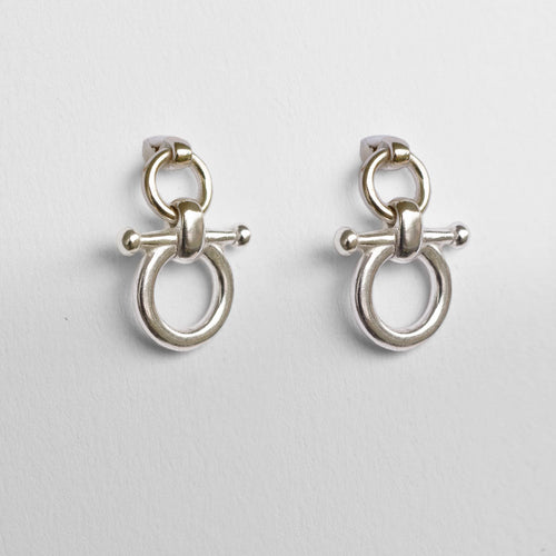 Ocala - Single Horse Bit Equestrian Earring in Silver