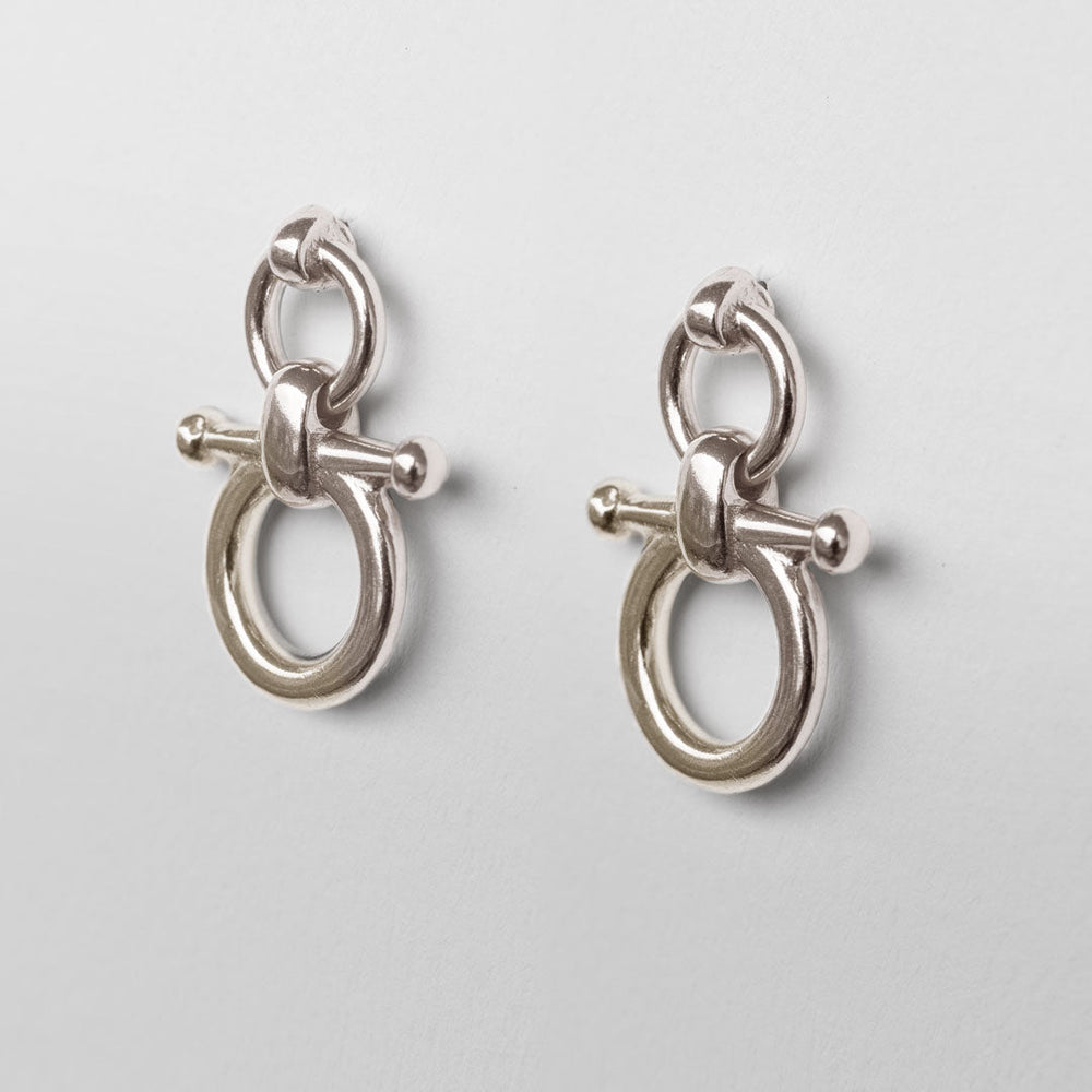 Ocala - Single Horse Bit Equestrian Earring in Silver