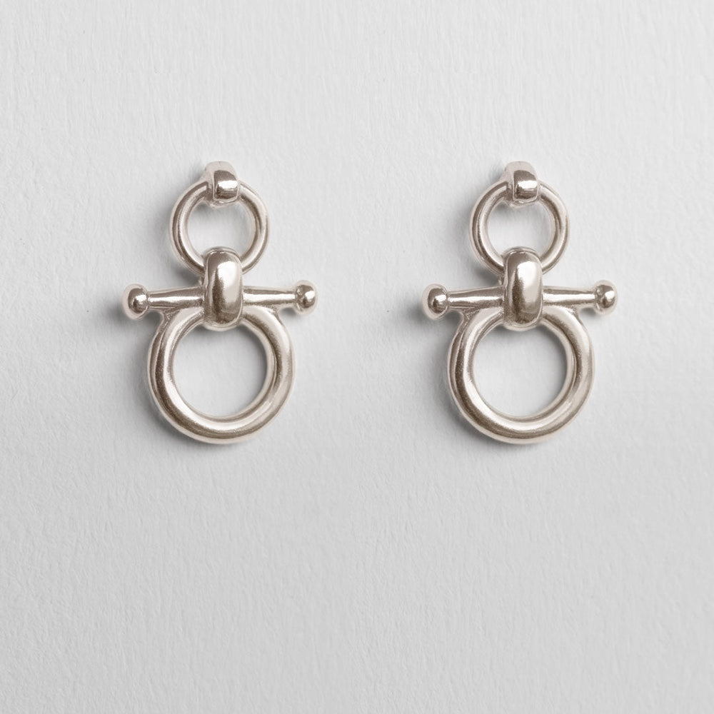 Ocala - Single Horse Bit Equestrian Earring in Silver
