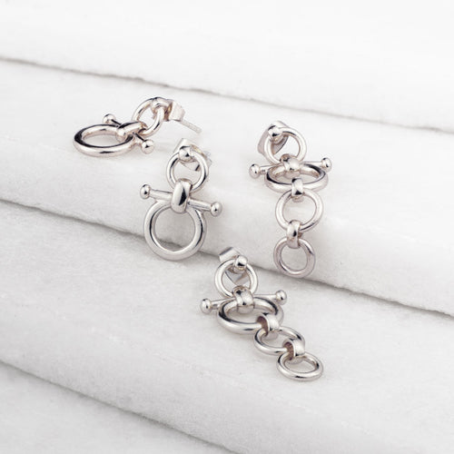 Ocala - Single Horse Bit Equestrian Earring in Silver