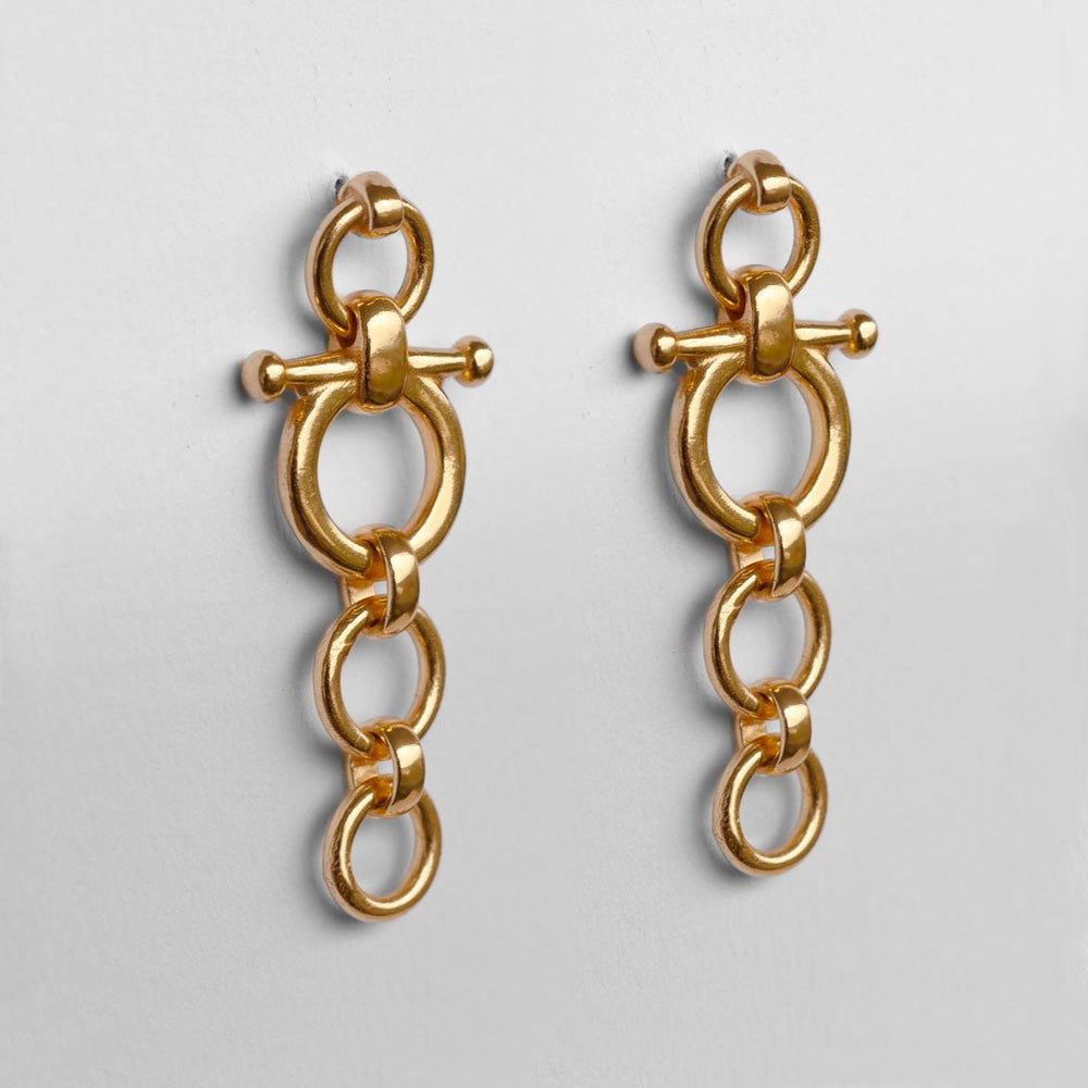 Ocala - Triple Horse Bit Equestrian Earring in Gold