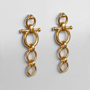 Ocala - Triple Horse Bit Equestrian Earring in Gold