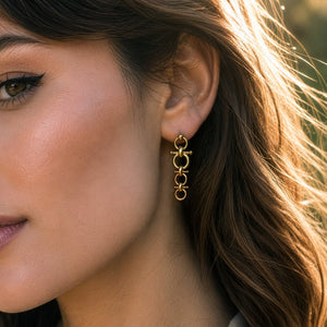 Ocala - Triple Horse Bit Equestrian Earring in Gold