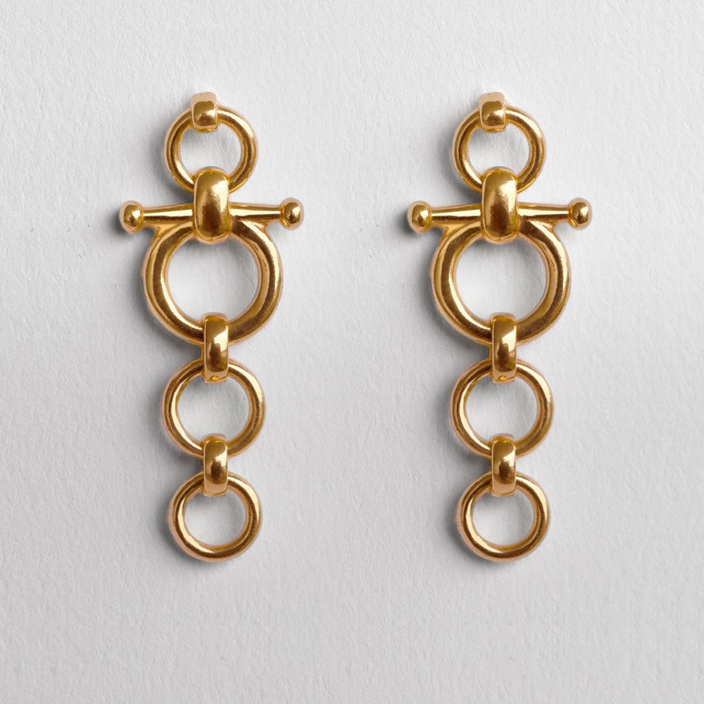 Ocala - Triple Horse Bit Equestrian Earring in Gold