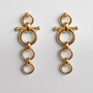 Ocala - Triple Horse Bit Equestrian Earring in Gold