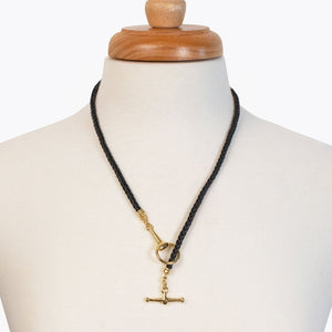 Odeza - Horse Bit Toggle Equestrian Necklace Black and Gold
