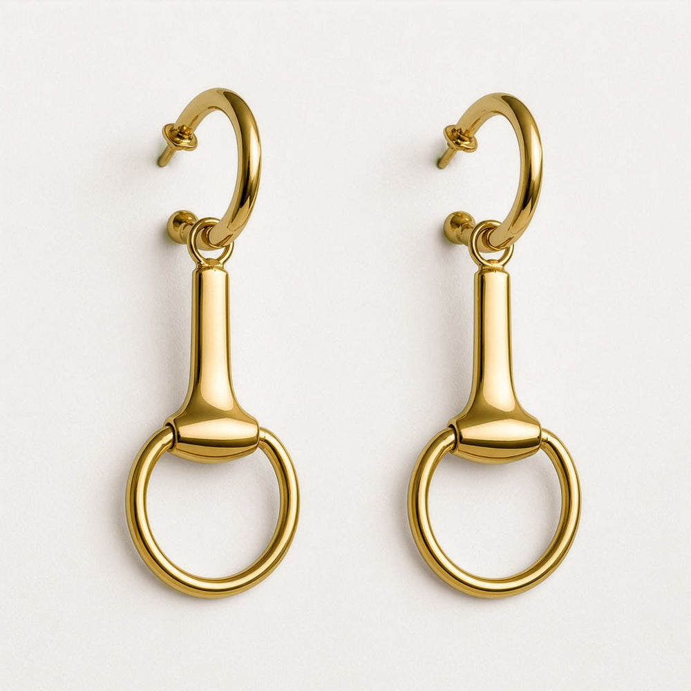 Odeza - Equestrian Horse Bit Earring in 14K Gold on Sterling Silver
