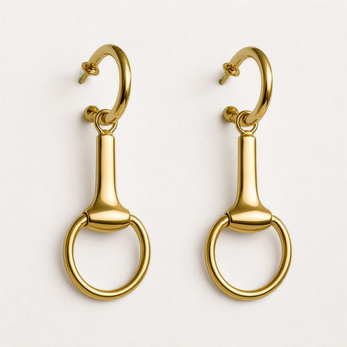 Odeza - Equestrian Horse Bit Earring in 14K Gold on Sterling Silver
