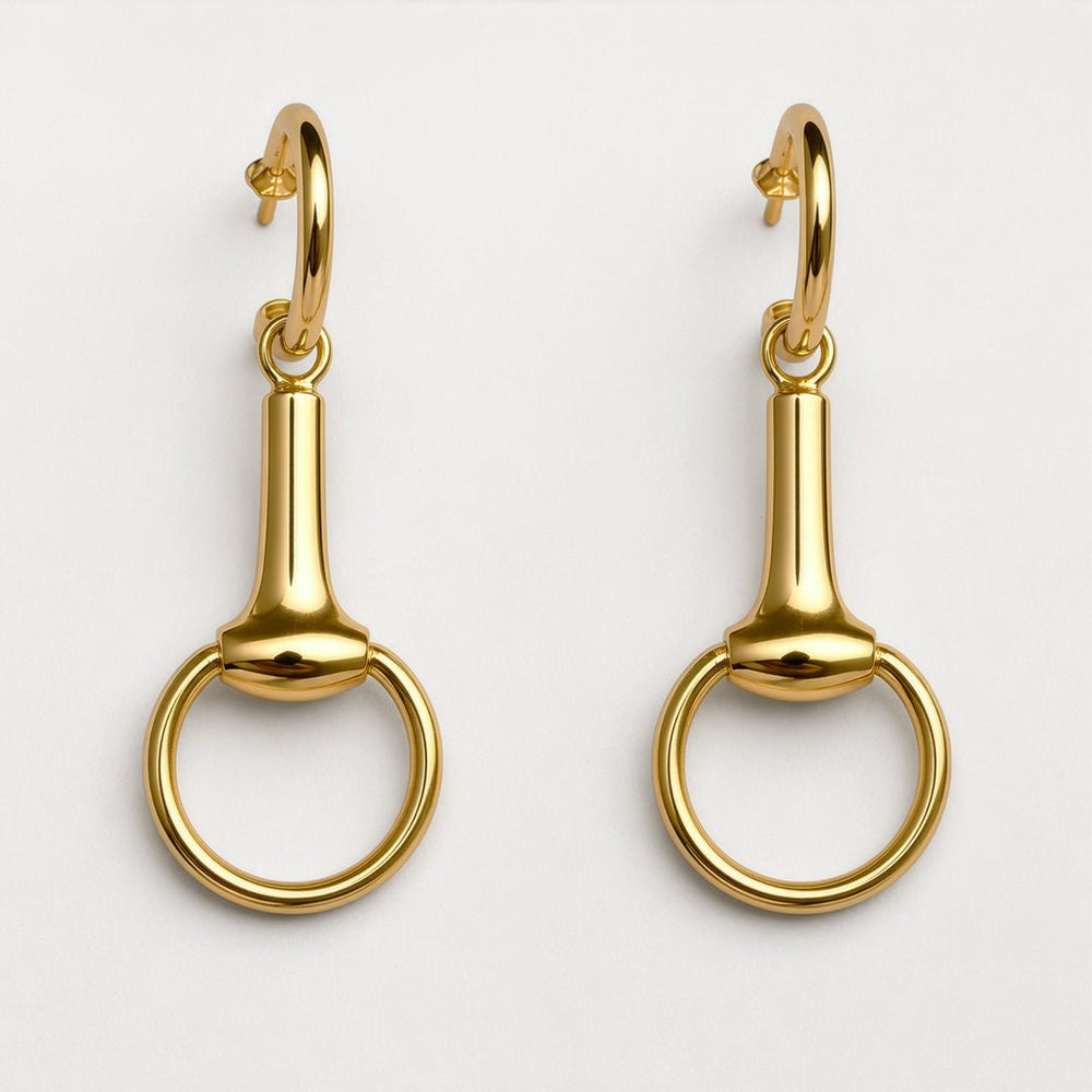 Odeza - Equestrian Horse Bit Earring in 14K Gold on Sterling Silver