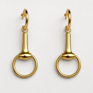 Odeza - Equestrian Horse Bit Earring in 14K Gold on Sterling Silver