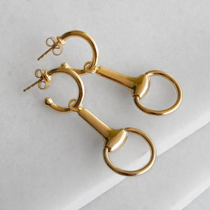 Odeza - Equestrian Horse Bit Earring in 14K Gold on Sterling Silver