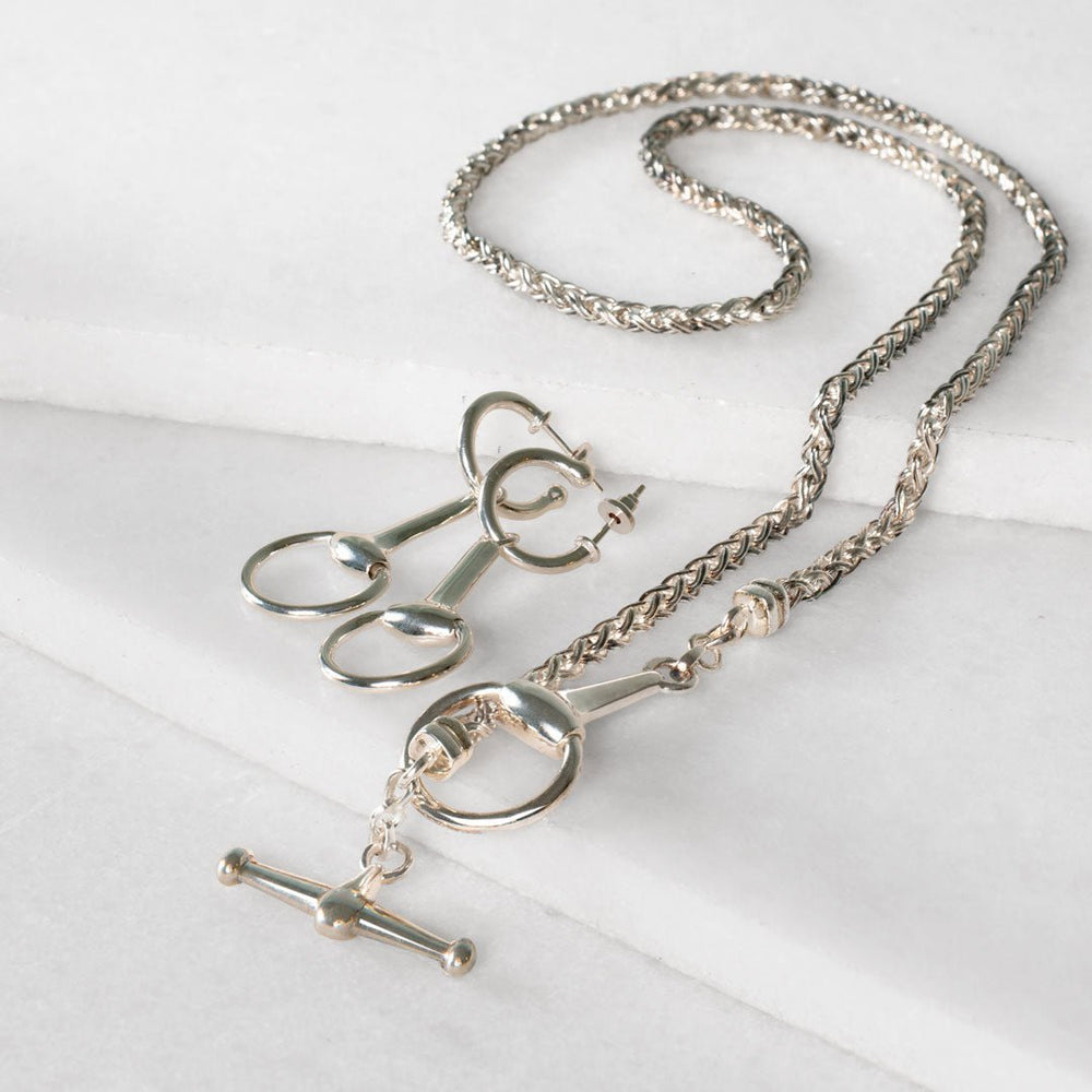 Odeza - Horse Bit Toggle Equestrian Necklace in Silver