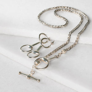 Odeza - Horse Bit Toggle Equestrian Necklace in Silver