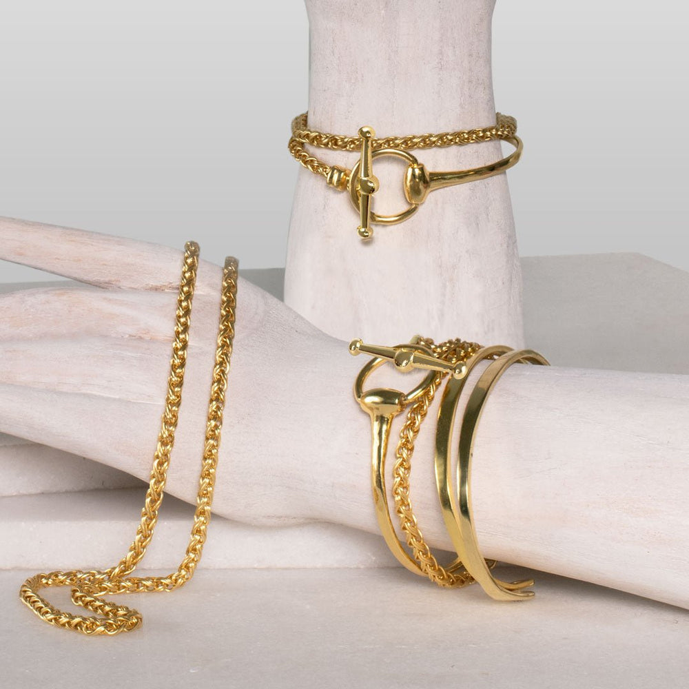 Odeza - Wrap Around Horse Bit Bracelet in Gold