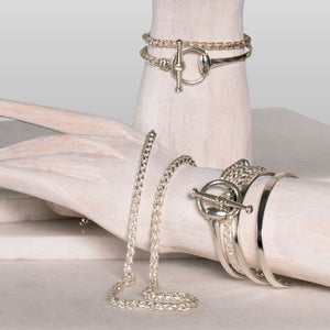 Odeza - Wrap Around Horse Bit Bracelet in Silver